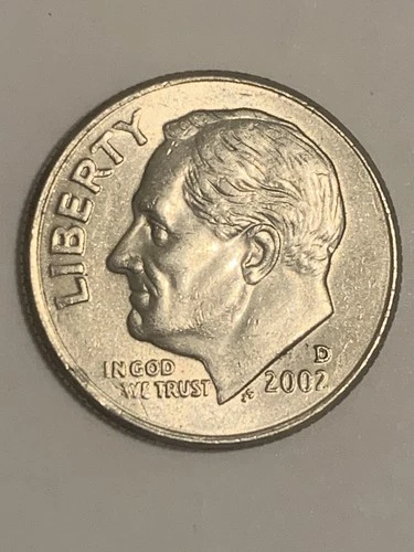 2002-D Roosevelt Dime 10 Cent Coin.