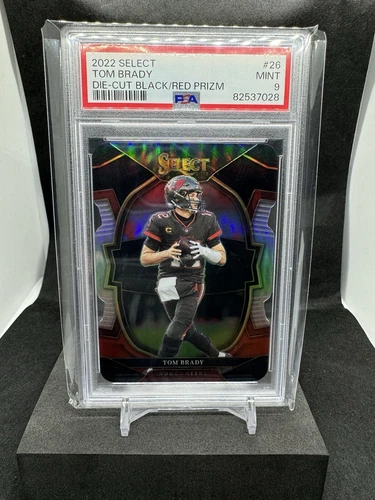 2022 Panini Select - Concourse Black and Red Prizm Die-Cut #26 Tom Brady PSA 9
