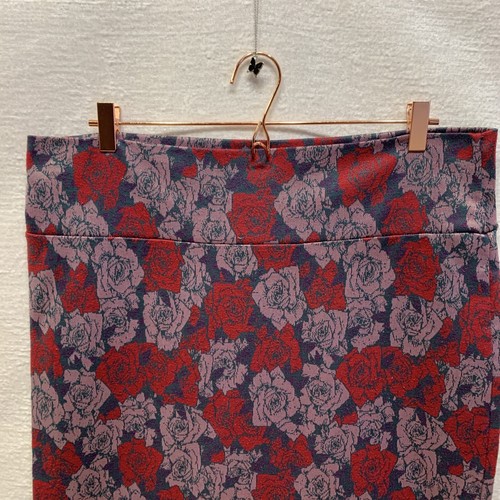 LuLaRoe Gonna Donna 3XL (38x24) Cassie Viola Rosso Rosa Matita Elasticizzata Romantica - Foto 4 di 10