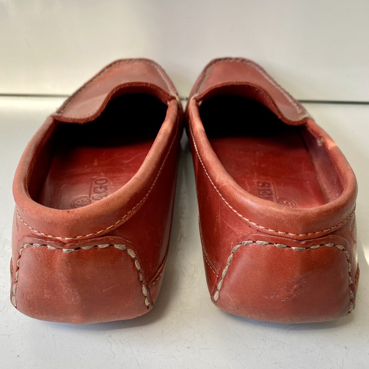 Sebago Men\'s Red Brown Leather Driver’s Loafers Soft Cussioned Comfy size 9 Amazon.com | Sebago Sloop Leather Shoes - Slip-On Beefroll  main image 4