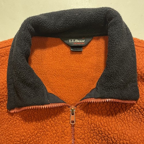 Vintage LL Bean Outdoors Mountain Deep Pile Fleece Full Zip Jacket M Orange RARE - Picture 2 of 10