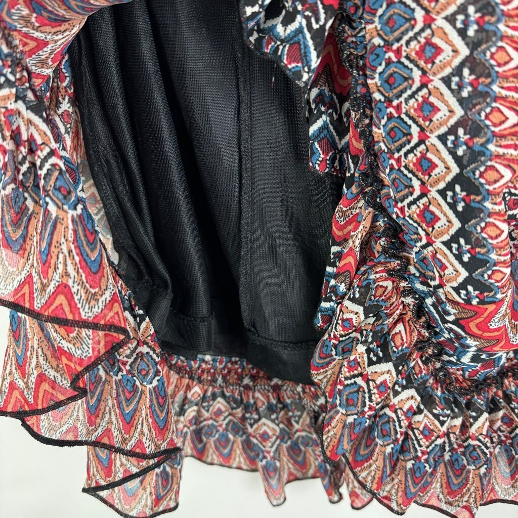 Deb Strapless Multicolor Patterned Ruffle Hem Lin… - image 6