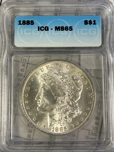 1885 Morgan Silver Dollar ICG MS65 Gem BU Uncirculated Blazer