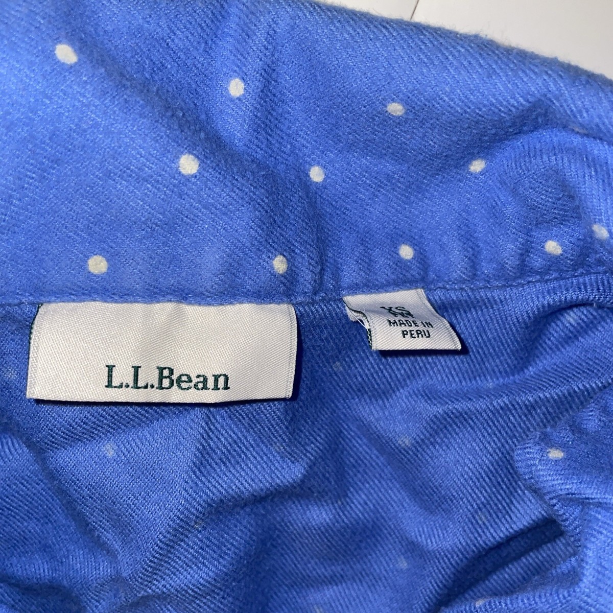 【THEAIRTOWN】mansion polkadot sleepwear ★3color LL Bean Flannel Pajamas Womens XS Petite Blue Polkadot Set
