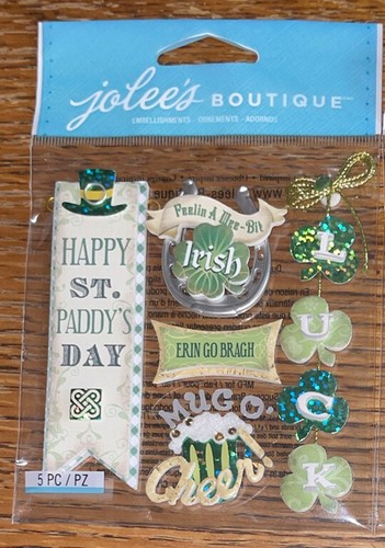 Jolees Happy St Pattys Day Patricks Luck Leprechauns 4 Leaf Clovers Irish ☘️ 3D - Picture 2 of 4