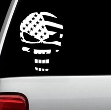 Punisher Skull Flag Decal Sticker for Car Window H1053 American Patriot