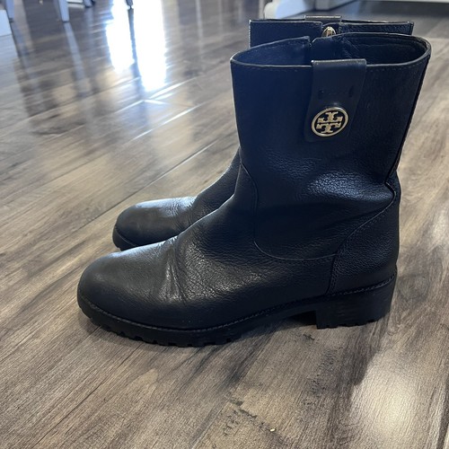 Tory Burch Leather Oakridge Black Booties - Size 7.5 - Retail $395 - Picture 3 of 11