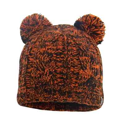 DexShell Kinder wasserdichte Zopfmuster Twin Pom Pom Beanie - Tangelo Red