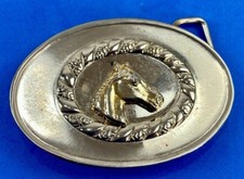 Horse Bust Head Western Cowboy Oval Shape Unique And Different Belt Buckle