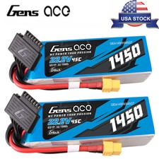 2X GensAce G-Tech 1450mAh 45C 22.2V 6S Lipo Battery XT60 Plug For 250 Class Heli