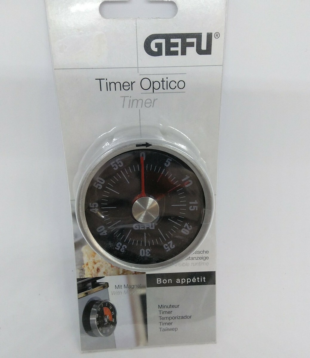 Minuteur OPTICO GEFU - Magnétique, Réglable De 0 à 60 Min, Affichage Rouge, Diamètre 61 Mm - Pour Cuisson Précise, Garanti 5 Ans