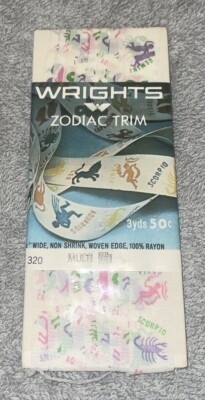 VINTAGE 1969 WRIGHTS ZODIAC HOROSCOPE TRIM 3 YDS