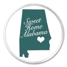 Sweet Home Alabama - 3" Sew / Iron On Patch State USA Born Raised Pride Gift