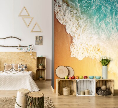 3D Beach Waves E2529 Wallpaper Mural Paper Wall Print Indoor Murals CA Honey
