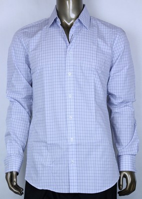 $395 New Gucci Men's Classic White w/light Blue Plaid Shirt 41/16 353361 4325 | eBay