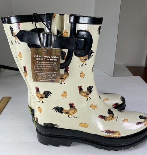 Western Chief Rooster & Chics Rain Boots Women's Size 7 NEW Old Stock - Imagen 3 de 7