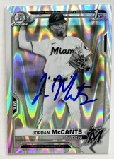 JORDAN MCCANTS RC SIGNED 2021 1ST BOWMAN DRAFT CHROME #BDC-26 RAY WAVE IP AUTO