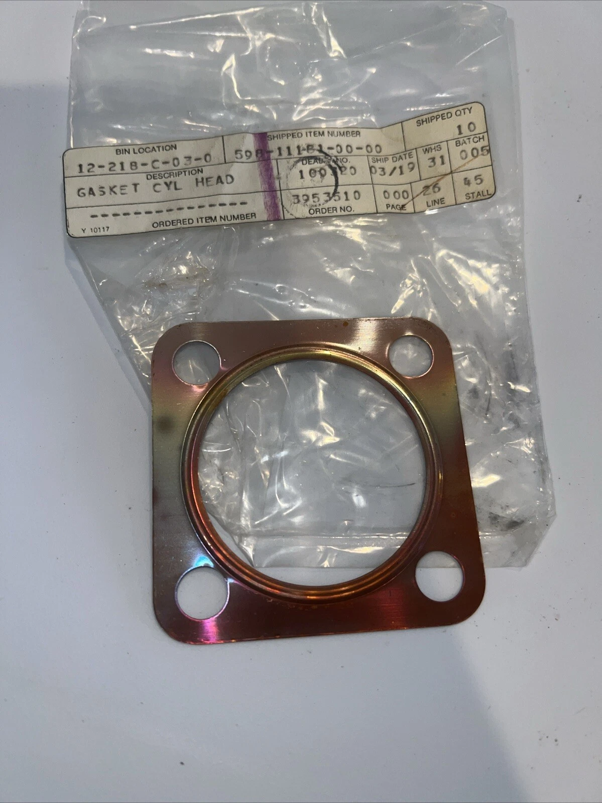 NOS GENUINE OEM YAMAHA CYLINDER HEAD GASKET YZ80 TY80