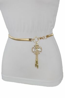 Womens Metallic Floral Accent Stretch Belt - Gold, Silver, and Two-Tone Amazon.com: Juvale Skinny Stretch Metallic Waist Belts - Two  main image 4