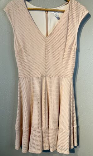 Bar III Pink Mesh Fit And Flare Dress Womens large