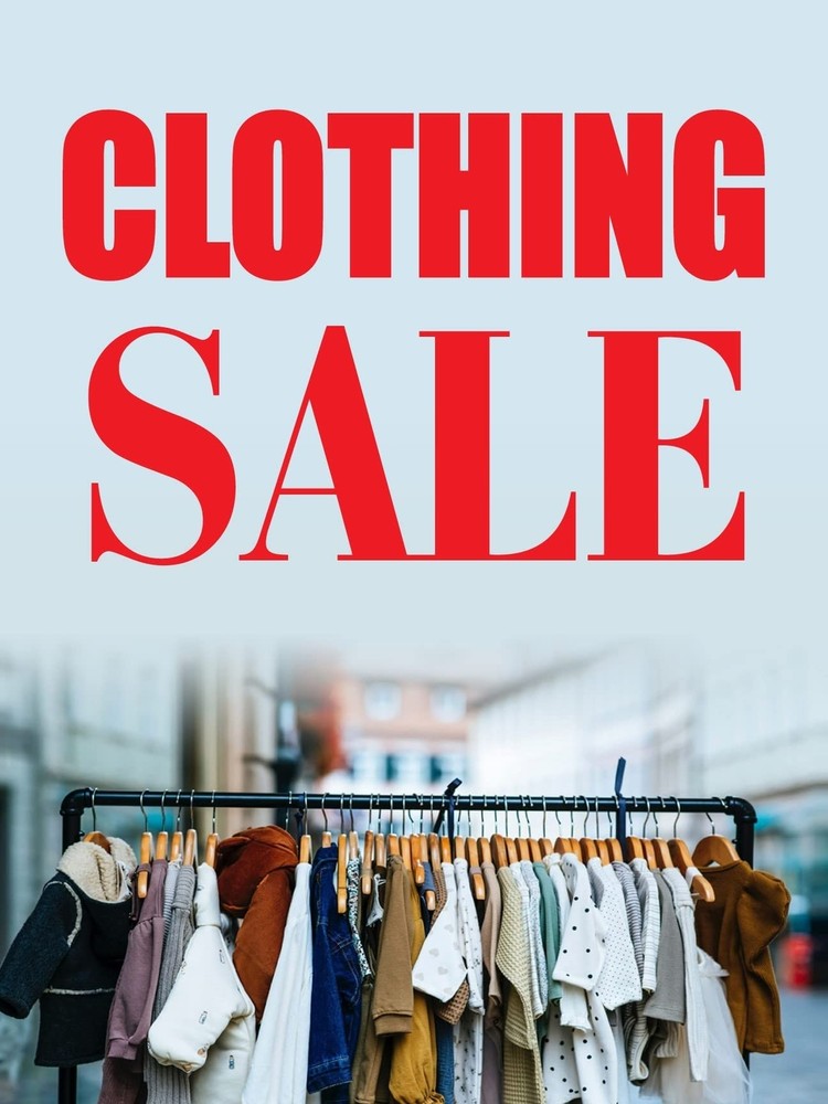 Clothing Sale | Retail Window Display Sign | 18
