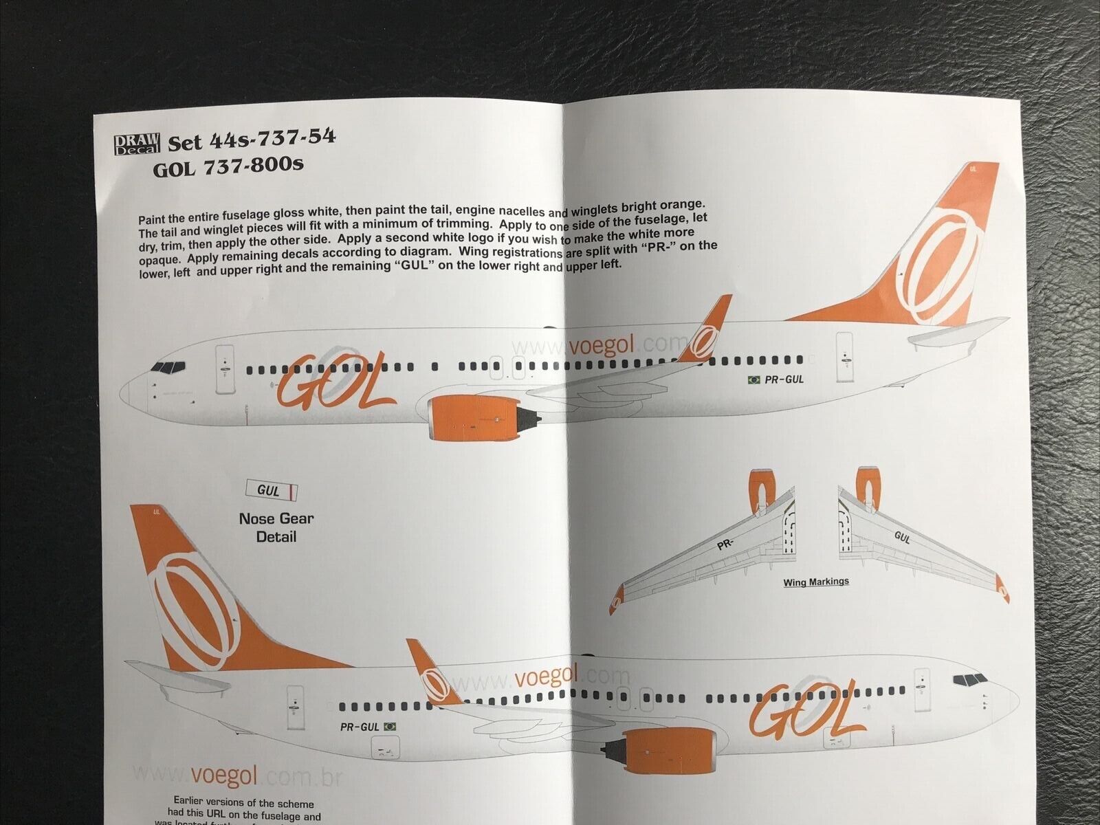 1/144 Scale Decal GOL 737-800