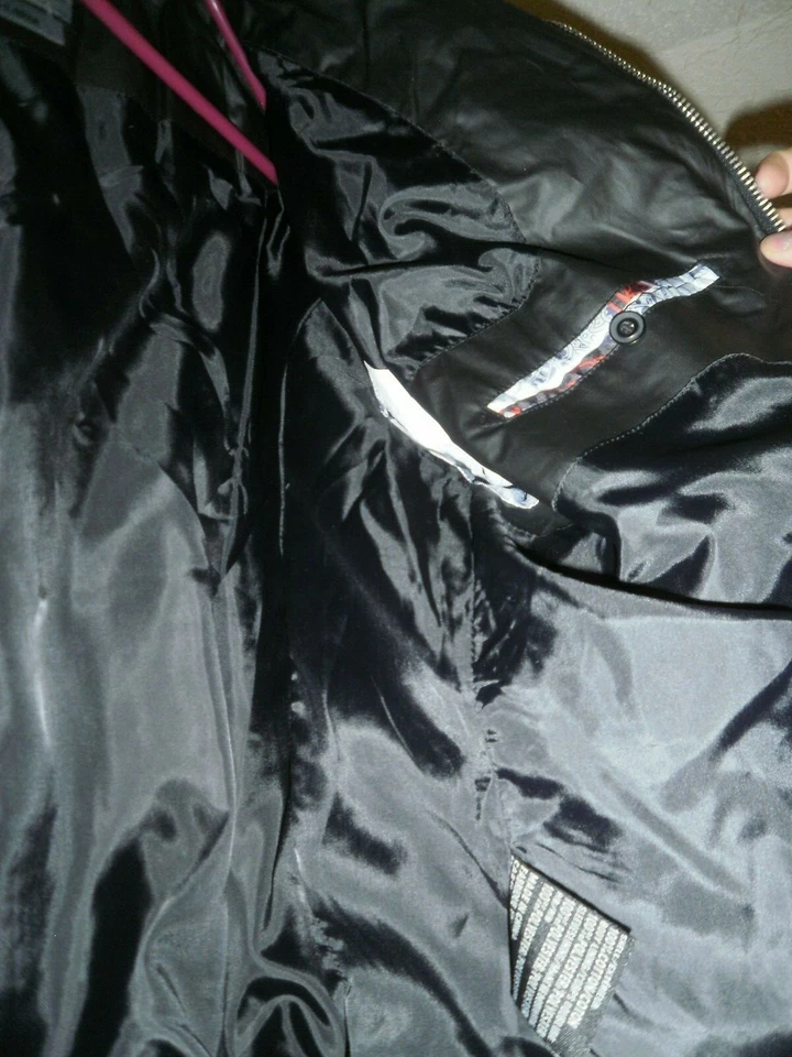 Chaqueta de Comportamiento Urbano Forrada Bombardero Cremallera Capucha Oculta Para Hombres 2XL Foto 4 de 4