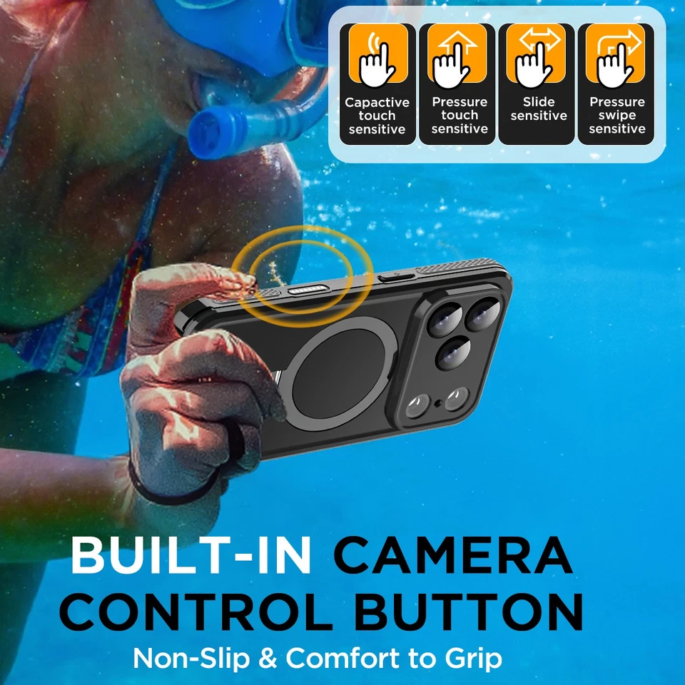 Funda impermeable Magsafe para iPhone 17 Pro Max 17 Air anillo magnético soporte cubierta Foto 4 de 4