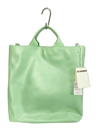 JIL SANDER Leather Tote Bag Blue Unisex Used Authentic