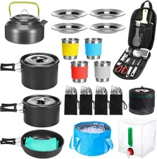 Gejoy 42 Pcs Camping Cookware Mess Kit, as pictures shown, shown 
