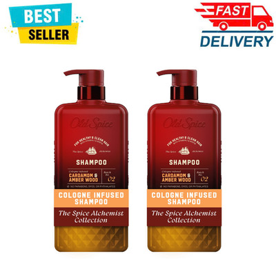 (2 Pack) Old Spice Shampoo, Spice Alchemist, Cardamom & Amber Wood, 20 fl oz