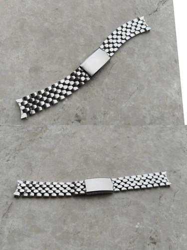 60s COFFIN LINKS VINTAGE WATCH STEEL BRACELET BRACELET DIVER WATCHES 17mm