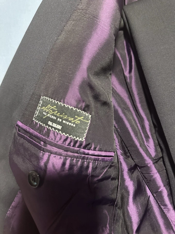 Traje PAL ZILERI SARTORIALE Sólido Azul Marino EU48 US38 100% Lana LEER Foto 3 de 4