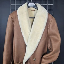 Sawyer of Napa for Bloomingdales Leather & Wool 4 Button Full Length Rancher Med