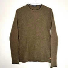 Scotch & Soda Men's Crewneck Sweater Size S Olive Green Wool Blend Long Sleeve