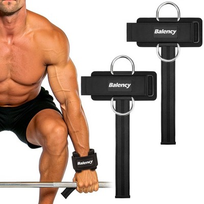 Weight Lifting Straps With D Rings, Padded Wrist for Black 
