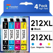 4PK Compatible With 212XL Ink For Epson WorkForce WF-2830 WF2850 XP4100 4105