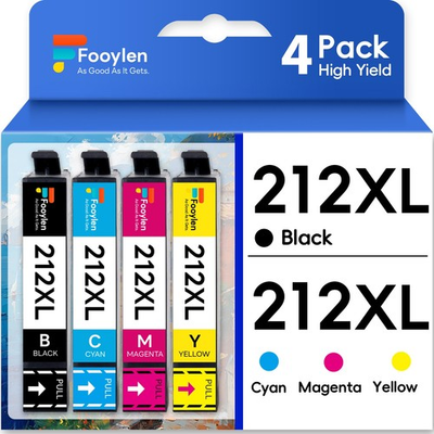 #ad 4PK Compatible With 212XL Ink For Epson WorkForce WF 2830 WF2850 XP4100 4105 $13.98