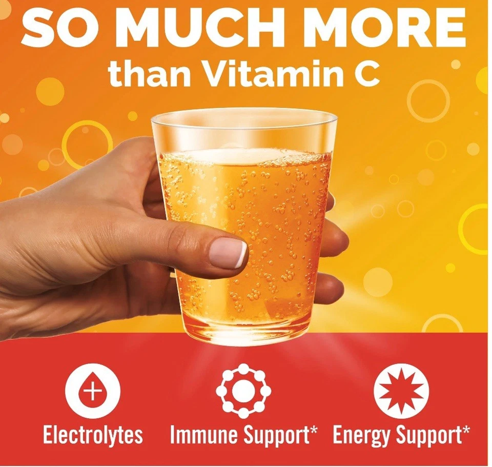 Emergen-C Vitamina C, Vitaminas B, Electrolitos, Apoyo Inmunológico, Súper Naranja, 2ct Foto 4 de 4