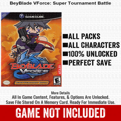 BeyBlade VForce Super Tournament  100% Nintendo GameCube Memory Card Save CHEATS