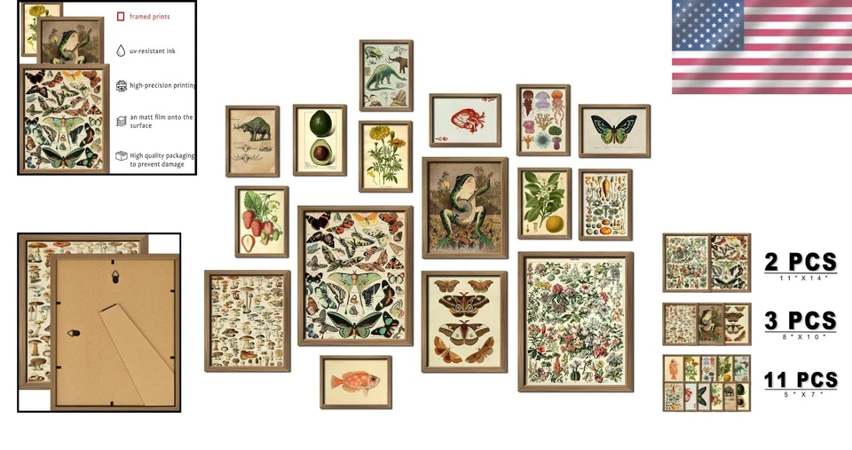 Vintage Wall Art Decor Set - Botanical Cottagecore Prints - Image 2 of 4