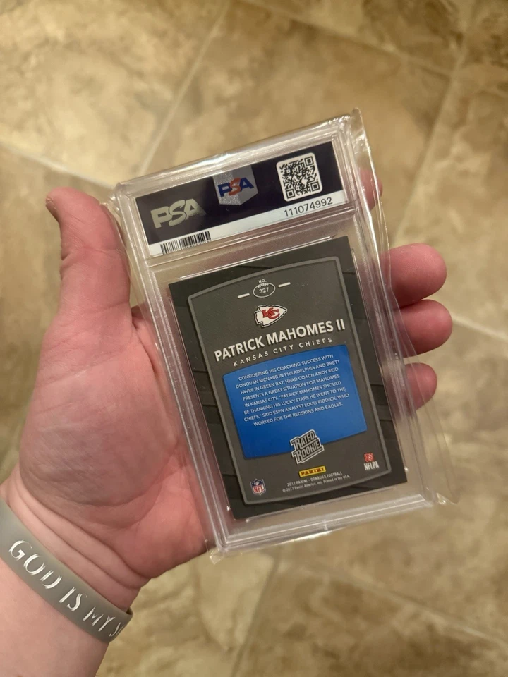 2017 Panini Donruss Rated Rookie Patrick Mahomes II #327 (RC) PSA 8 - Image 2 of 2