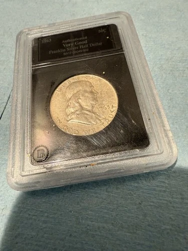 1963 Ben Franklin Half Dollar Coin Graded VG Condition 90% Silver