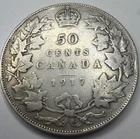 1917 Canada 50 Cents Silver Coin R75