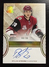 2016-17 Upper Deck The Cup #108 Dylan Strome Gold Spectrum Rookie Card Auto /36. rookie card picture