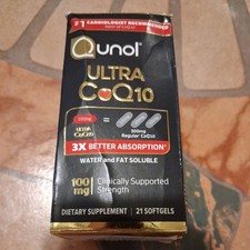 Qunol Ultra CoQ10 3x Better Absorption 21 Soft Gels 100mg EXP 11/27
