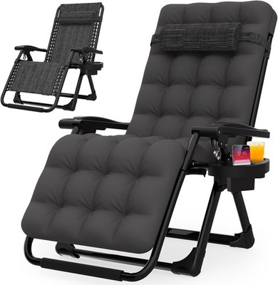 Zero Gravity Chair Reclining Camping Lounge Chair w/Removable Cushion Upgraded
