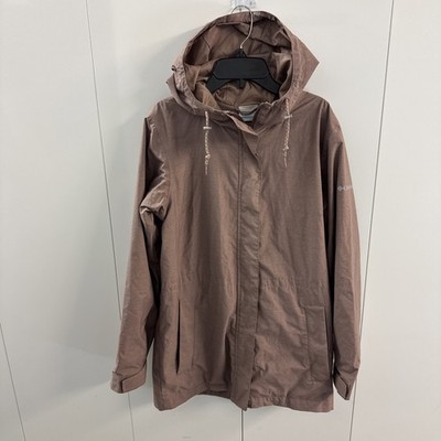 Columbia Womens S Pink Nylon Blend Arch Cape Full Zip Hooded Outdoor Jacket