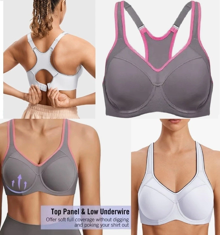 SYROKAN High Impact Sport Racerback Wired Bra Gym Running Full Support Padded - Image 1 of 1