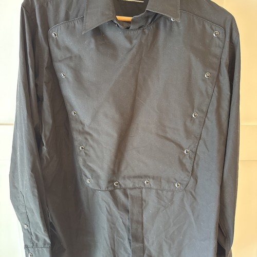 Vintage Western White Horse Bib Mens Large Black Pearl Snap Button Up - Picture 7 of 11